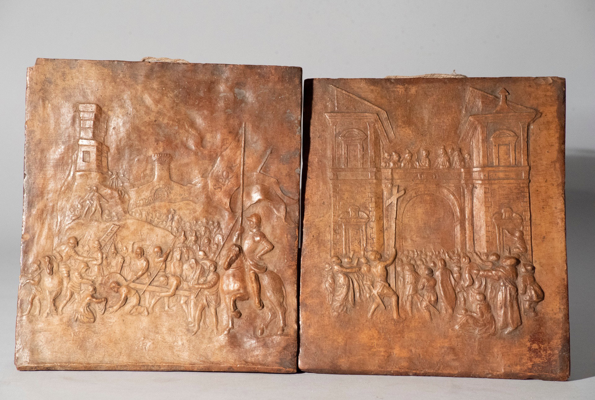 Florence (16th Century), Tiles depicting the Passion of Christ, terracotta bas-reliefs